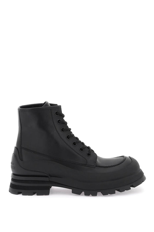 Alexander McQueen Leather Ankle Boots Black