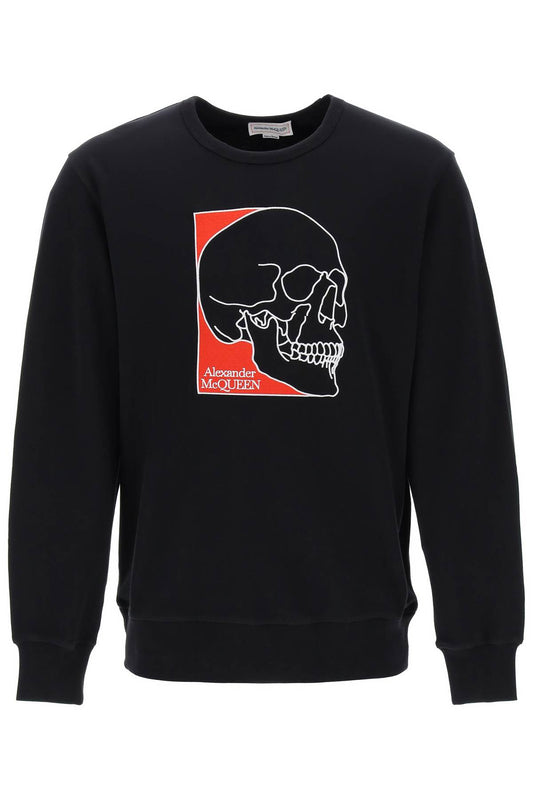 Alexander McQueen Crew-Neck Sweatshirt With Skull Embroidery Black