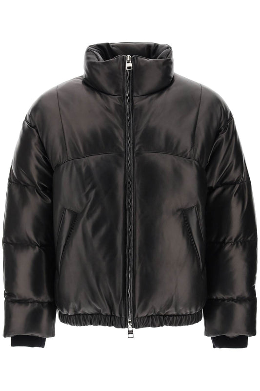 Alexander McQueen Quilted Leather Puffer Jacket Black