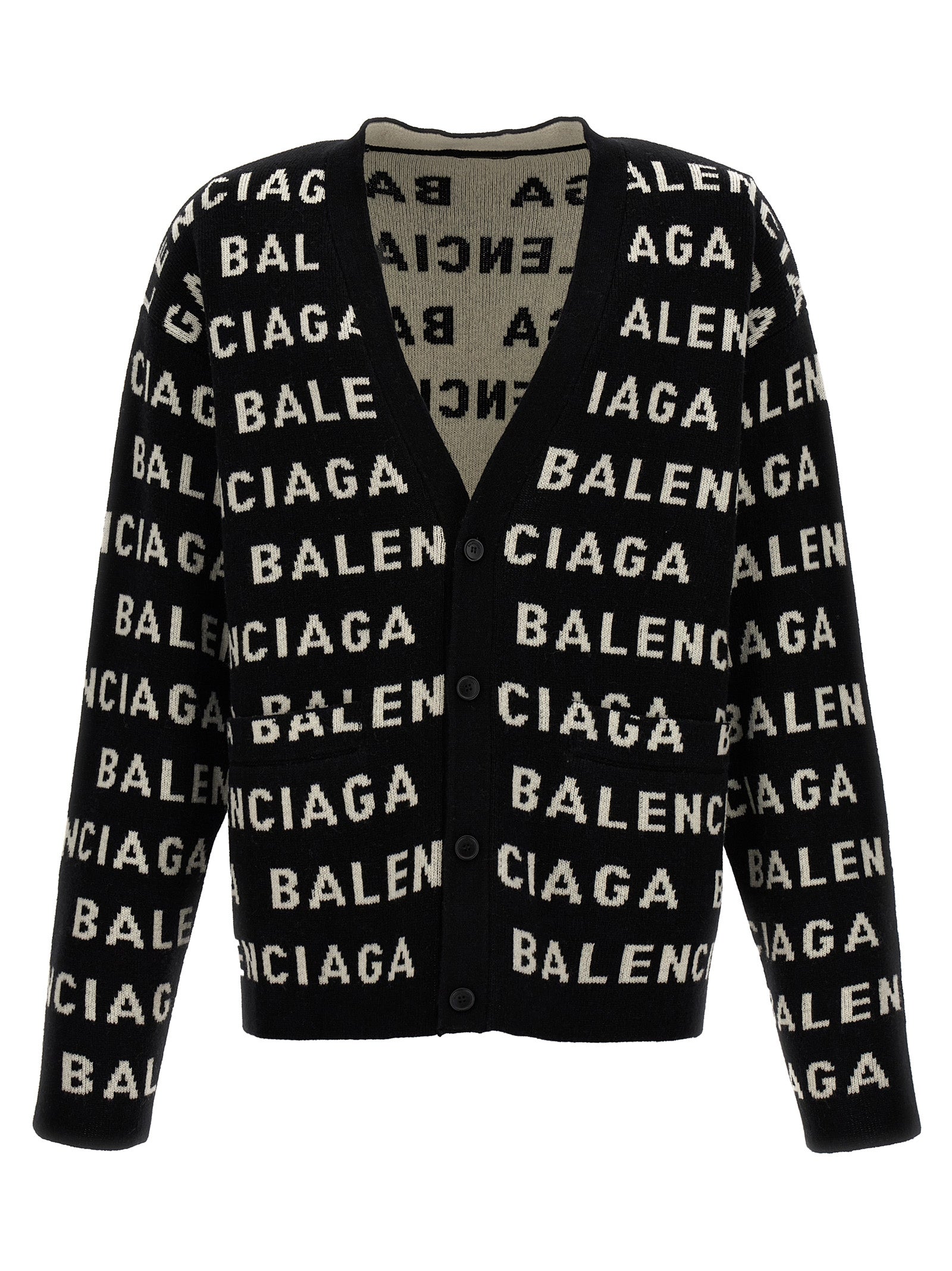 Balenciaga All-Over Logo Cardigan