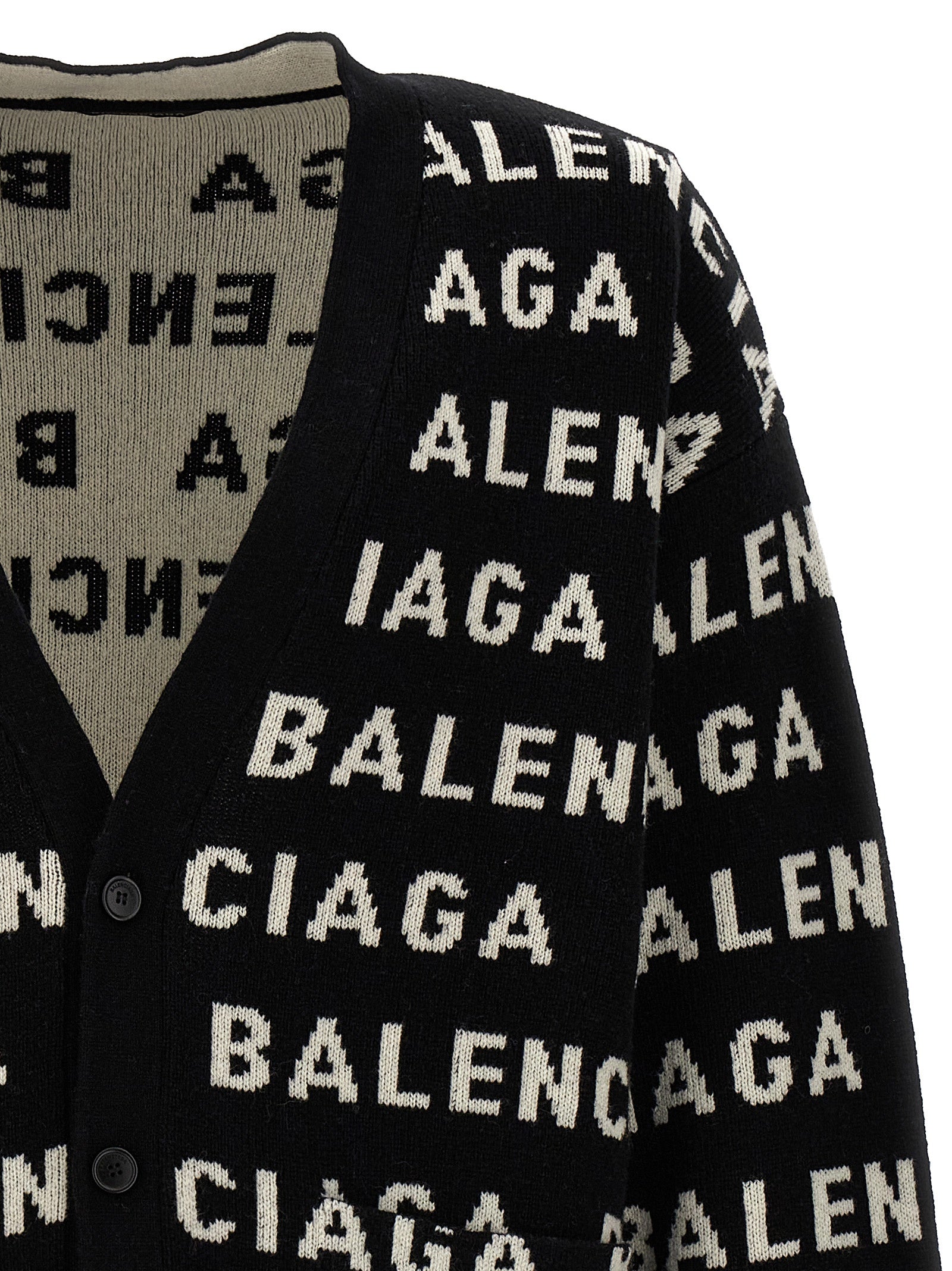 Balenciaga All-Over Logo Cardigan