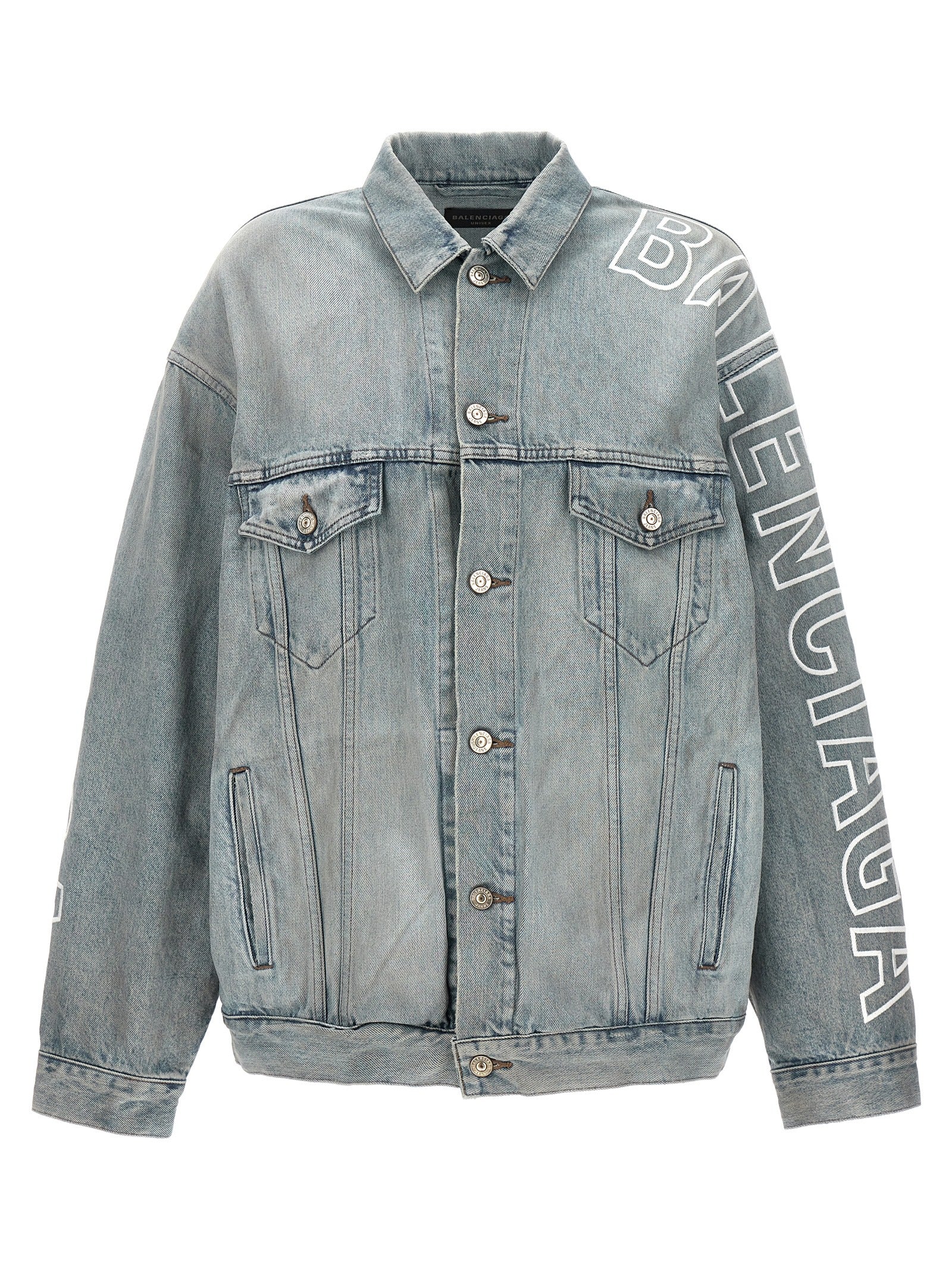 Balenciaga Logo Embroidery Denim Jacket