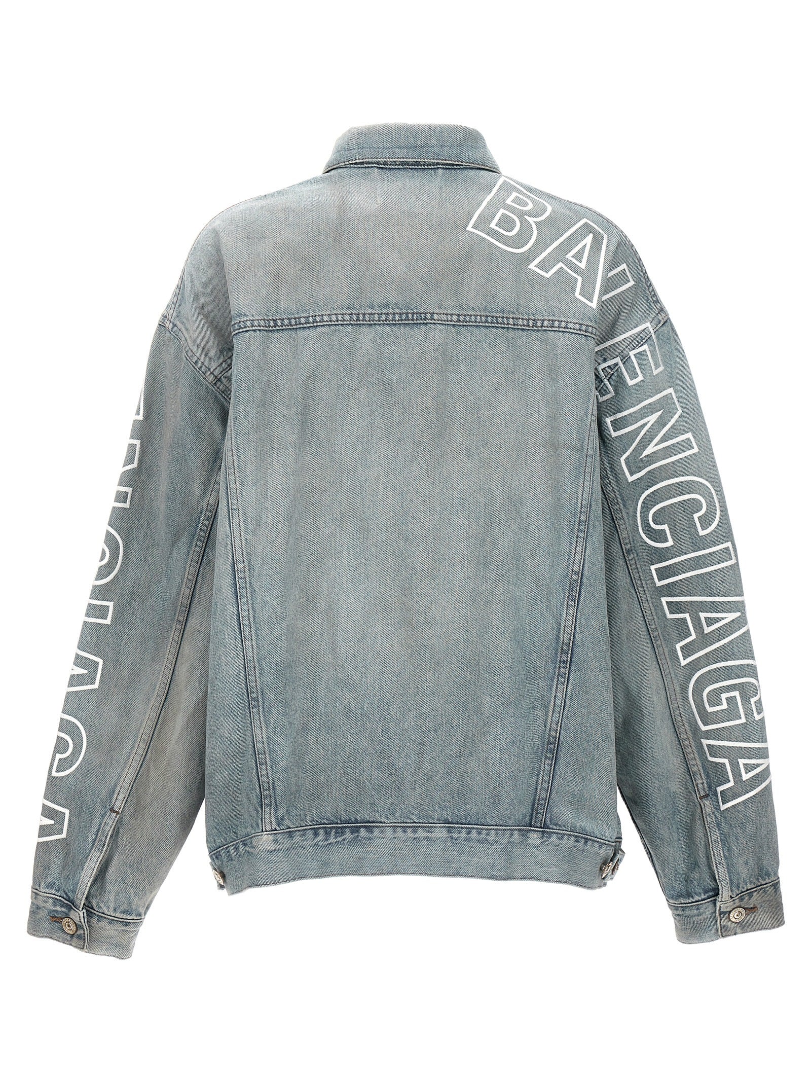 Balenciaga Logo Embroidery Denim Jacket