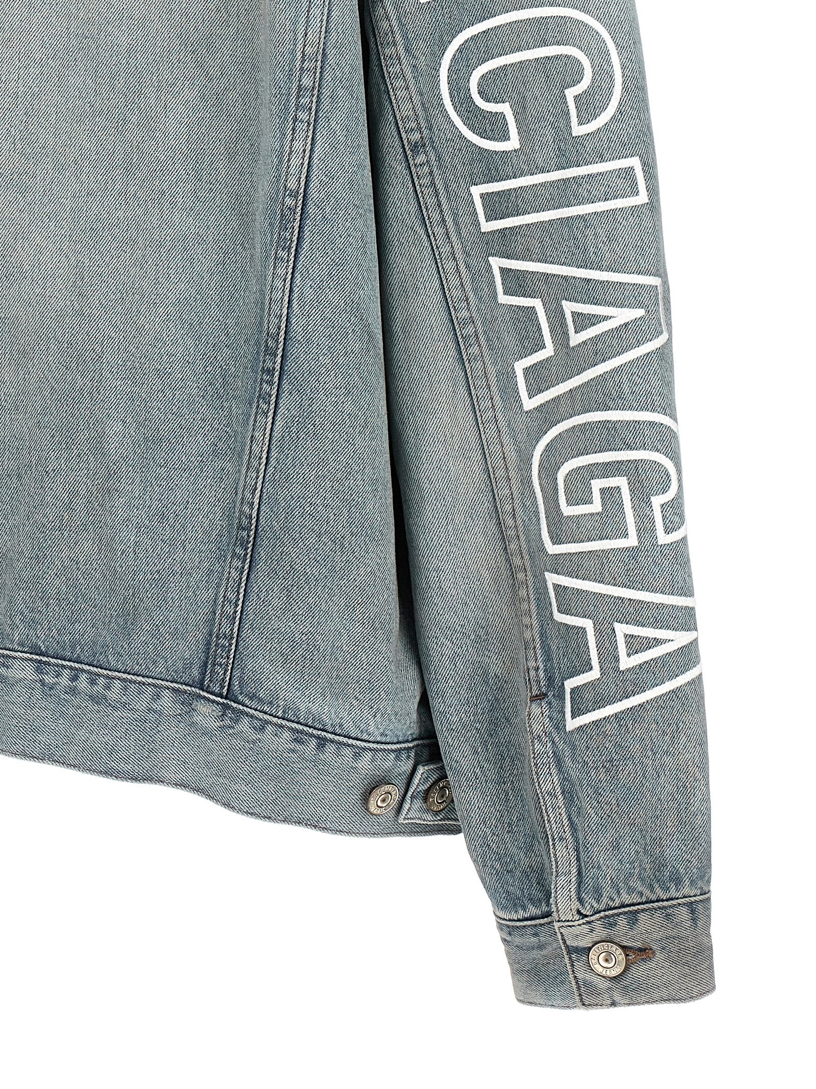 Balenciaga Logo Embroidery Denim Jacket