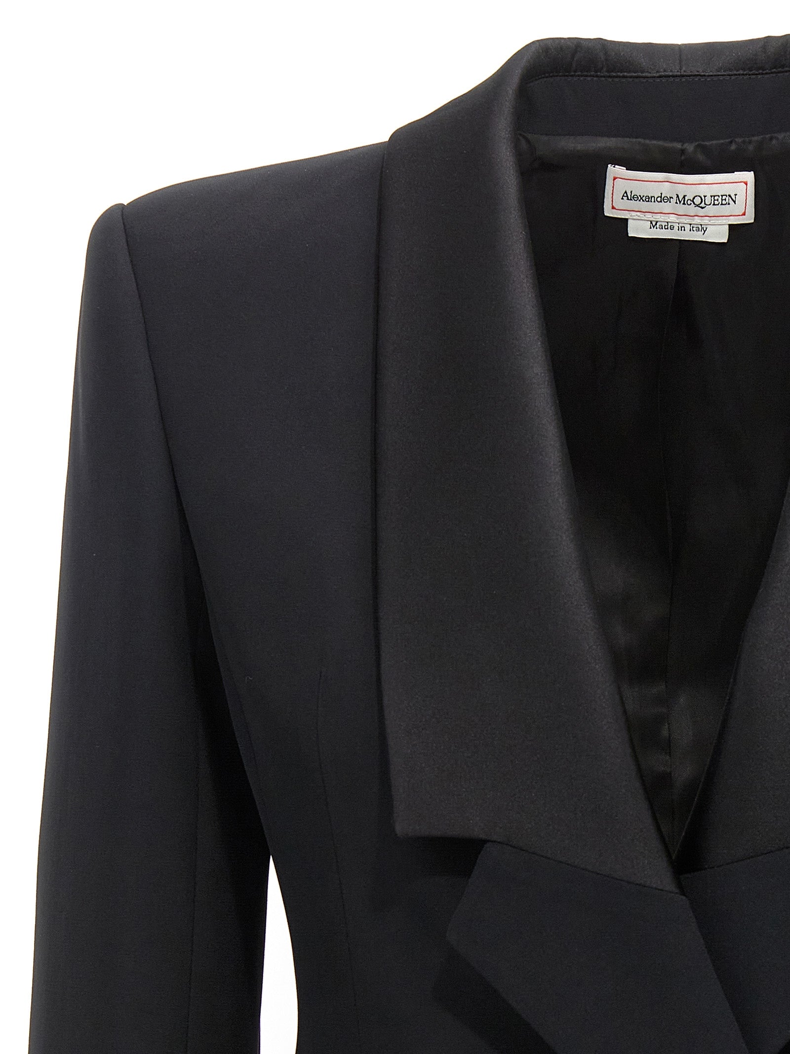 Alexander Mcqueen Double-Breasted Blazer With Satin Details