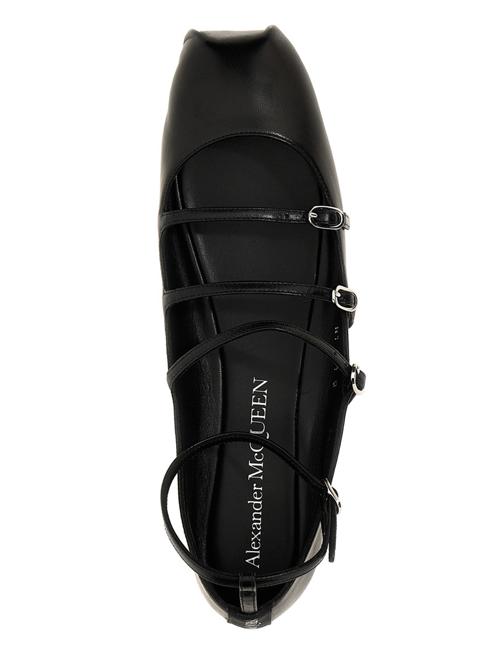 Alexander Mcqueen Leather Strap Ballet Flats