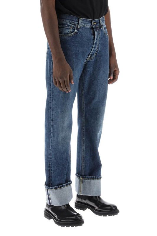 Alexander McQueen Straight Fit Jeans In Selvedge Denim Blue