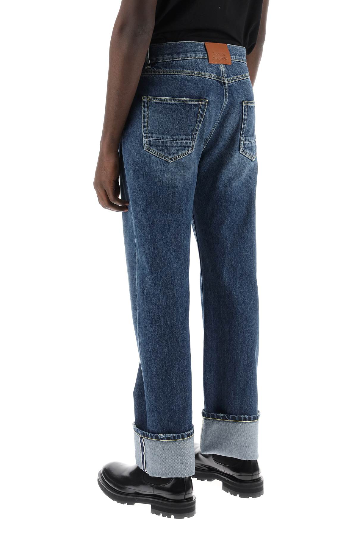 Alexander McQueen Straight Fit Jeans In Selvedge Denim Blue