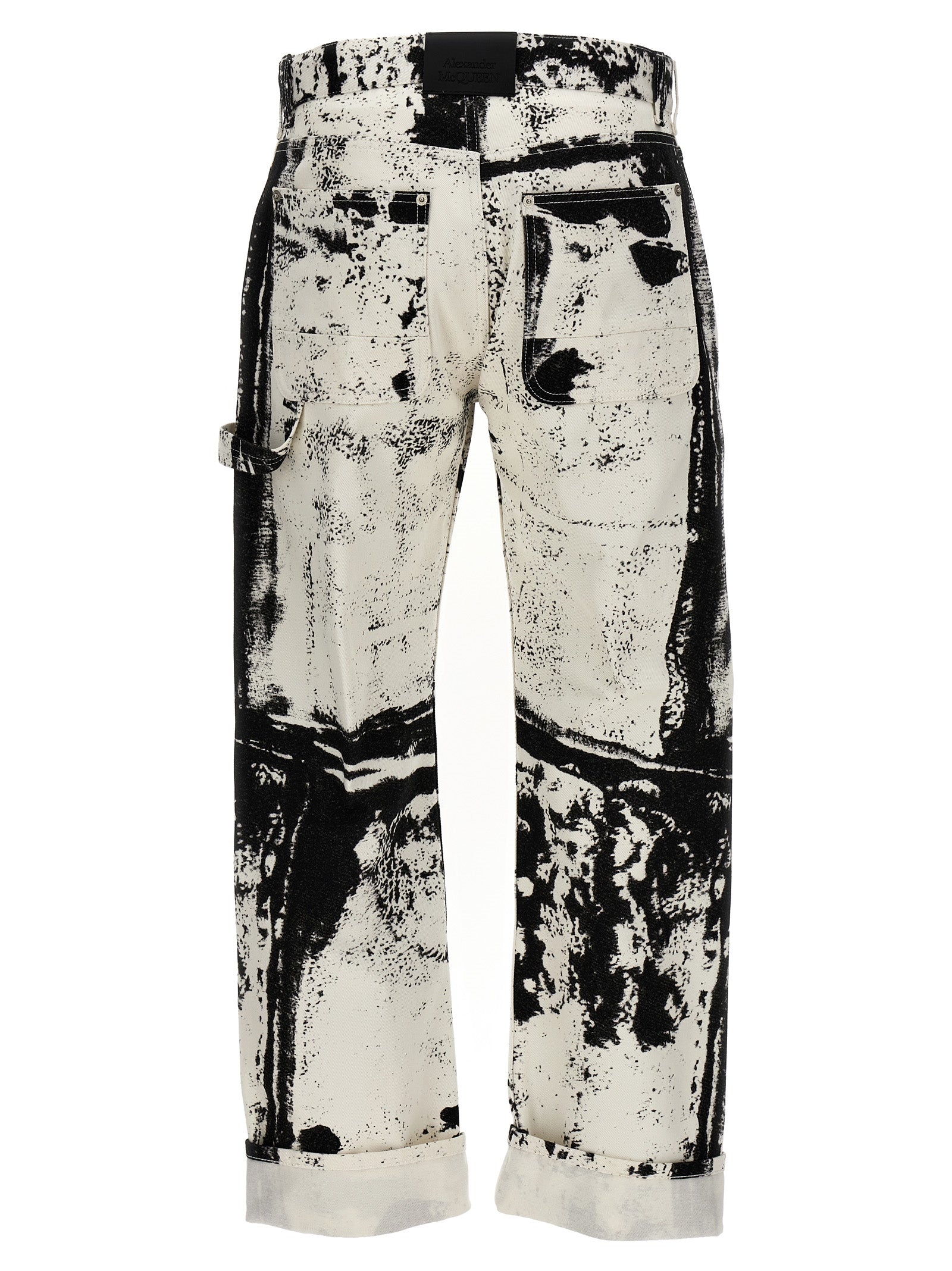 Alexander Mcqueen Fold Print Jeans