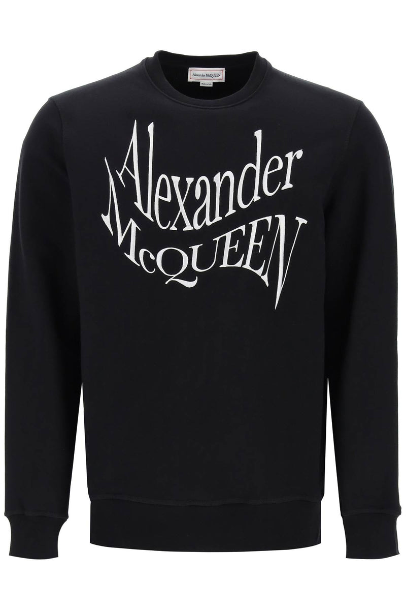 Alexander McQueen Warped Logo Sweatshirt Black