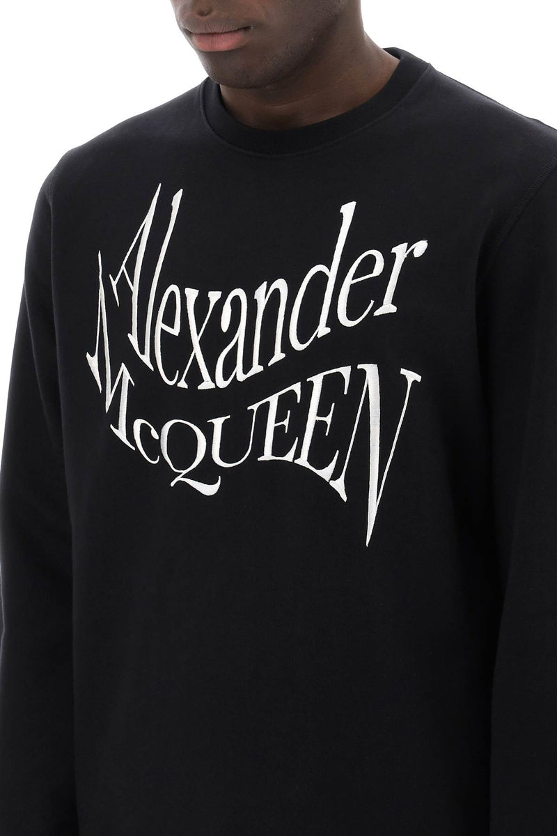 Alexander McQueen Warped Logo Sweatshirt Black