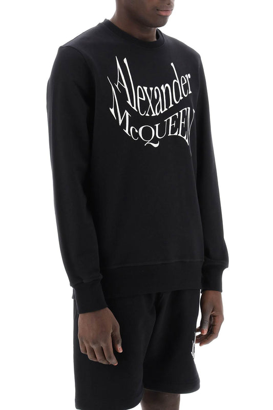 Alexander McQueen Warped Logo Sweatshirt Black