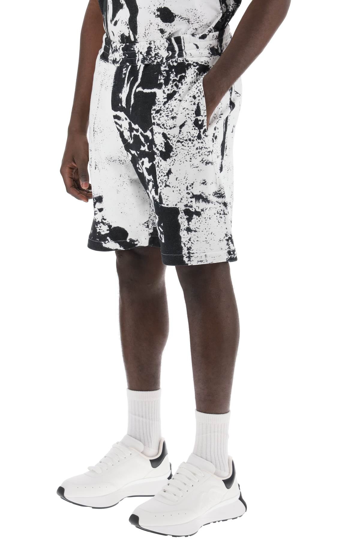 Alexander Mcqueen Fold Print Sweat Shorts