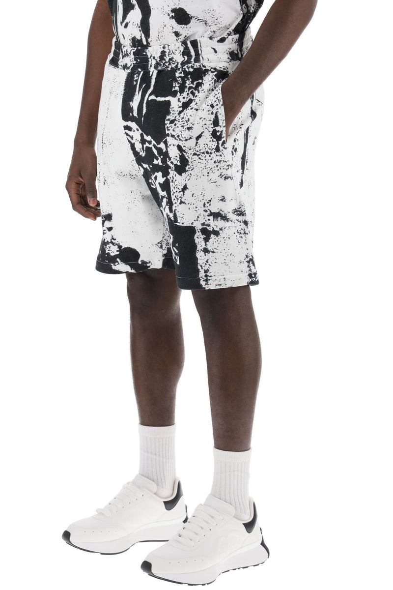 Alexander McQueen Fold Print Sweat Shorts White