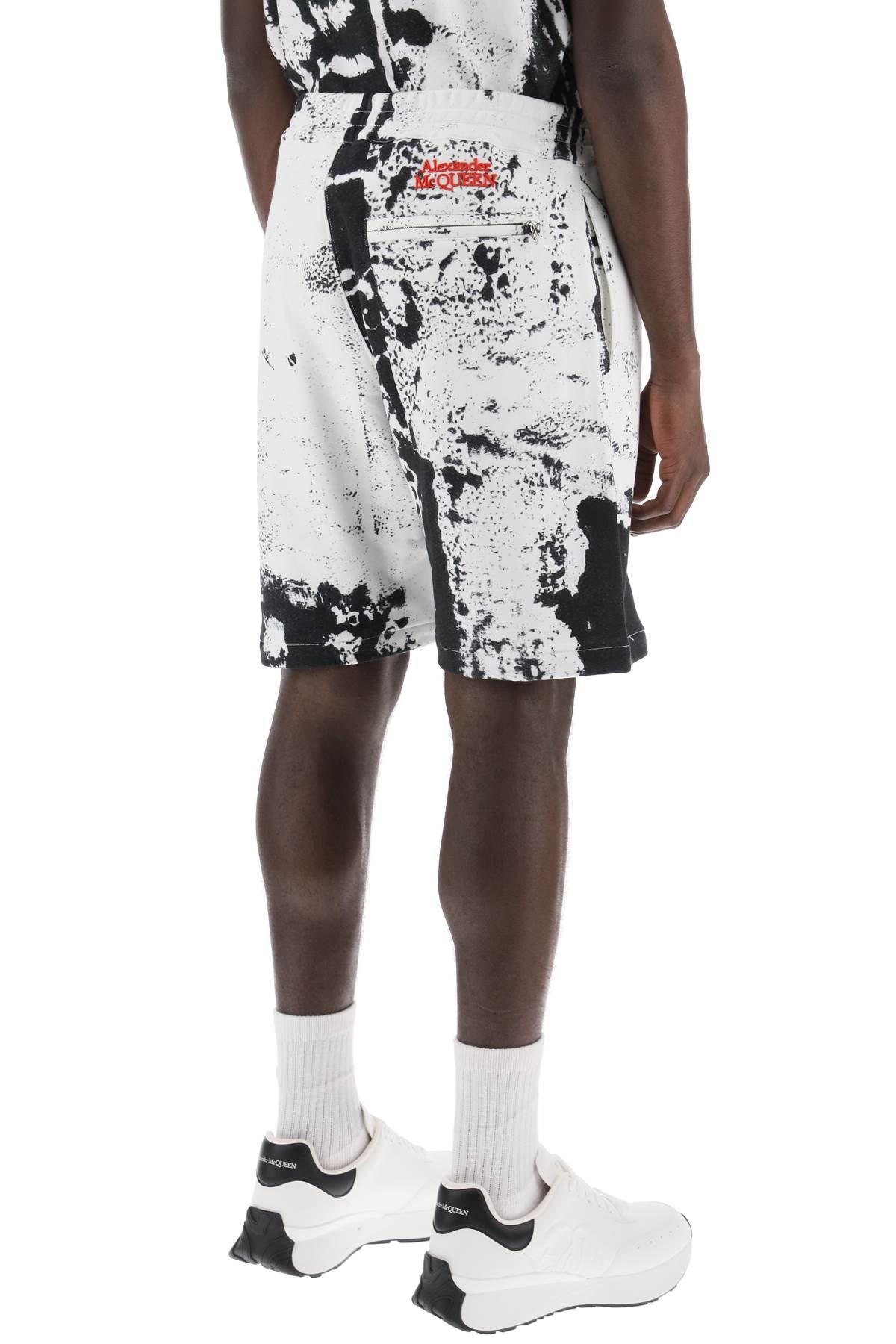 Alexander McQueen Fold Print Sweat Shorts White