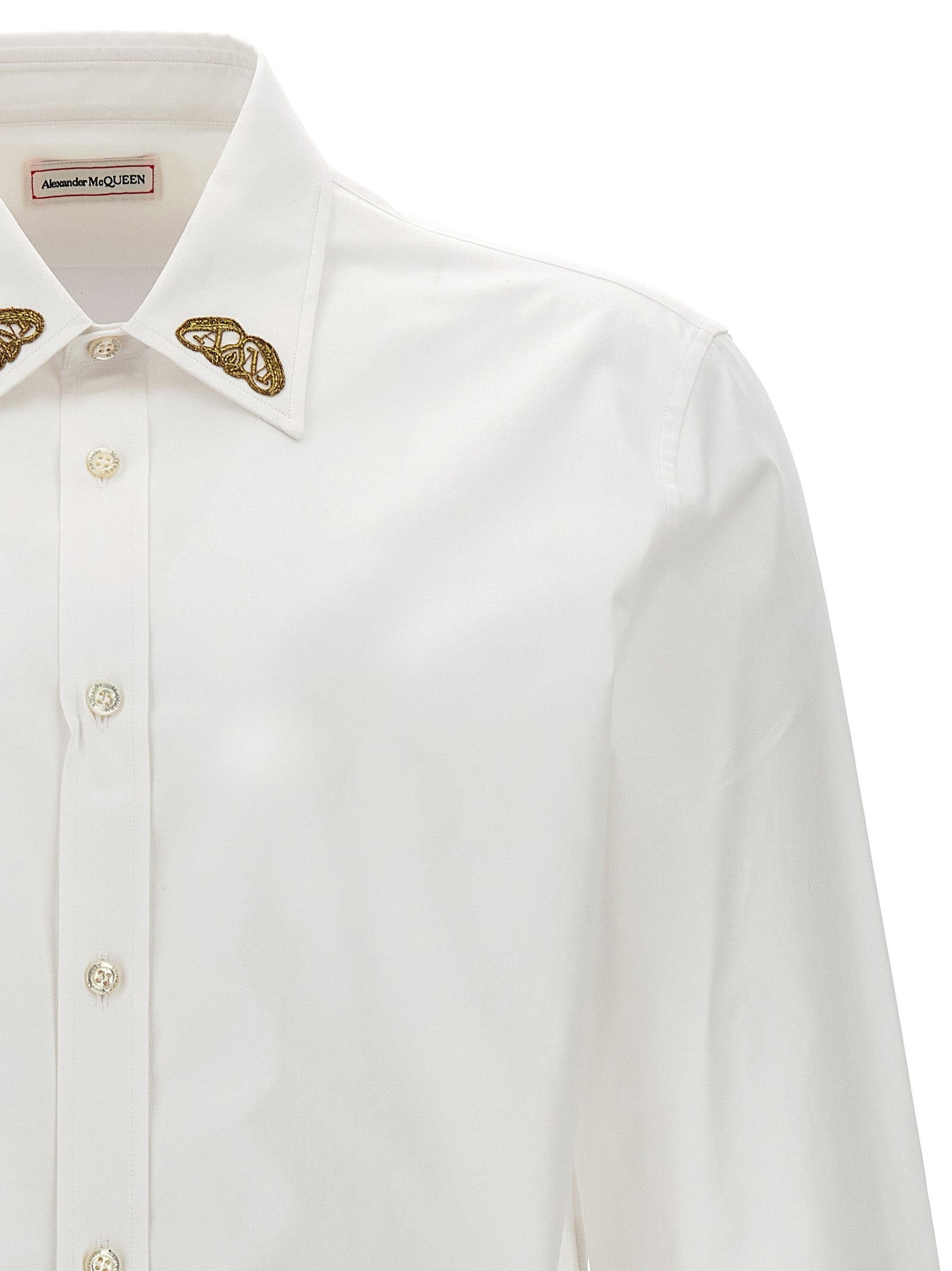 Alexander Mcqueen Embroidered Collar Shirt