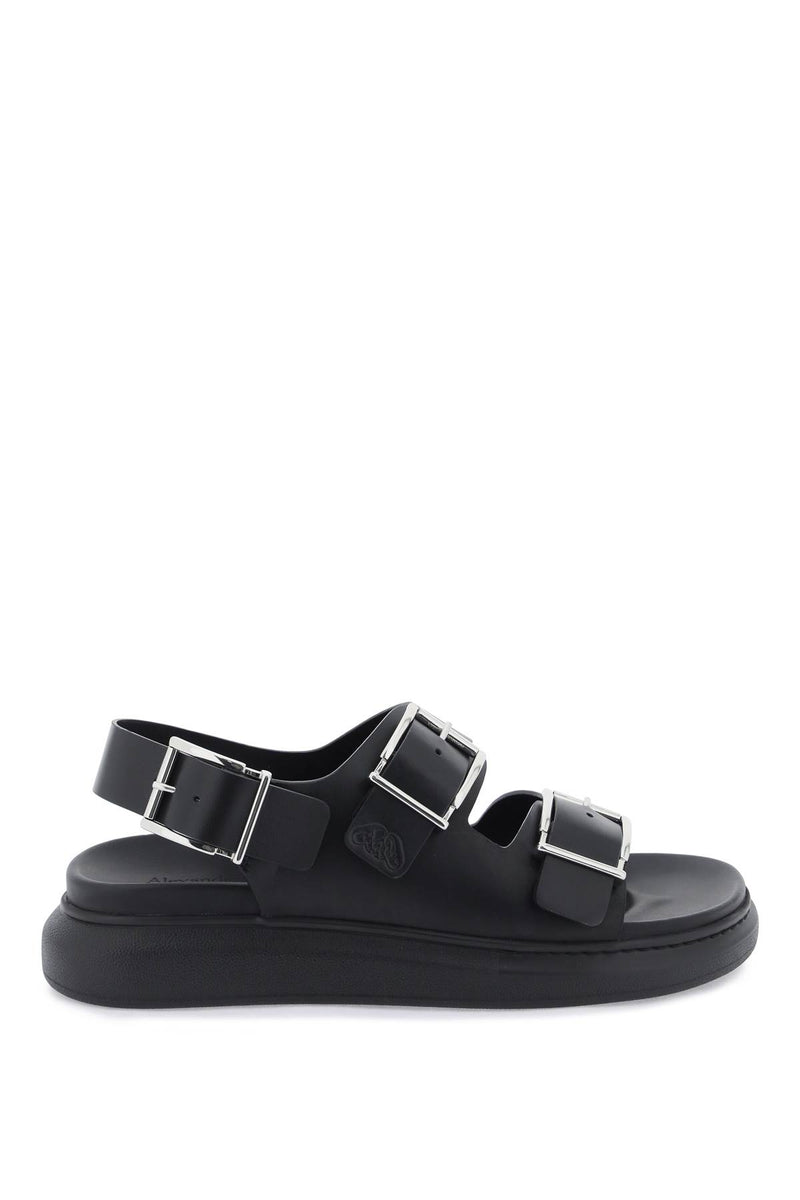 Alexander McQueen Leather Sandals With Maxi Buckles Black