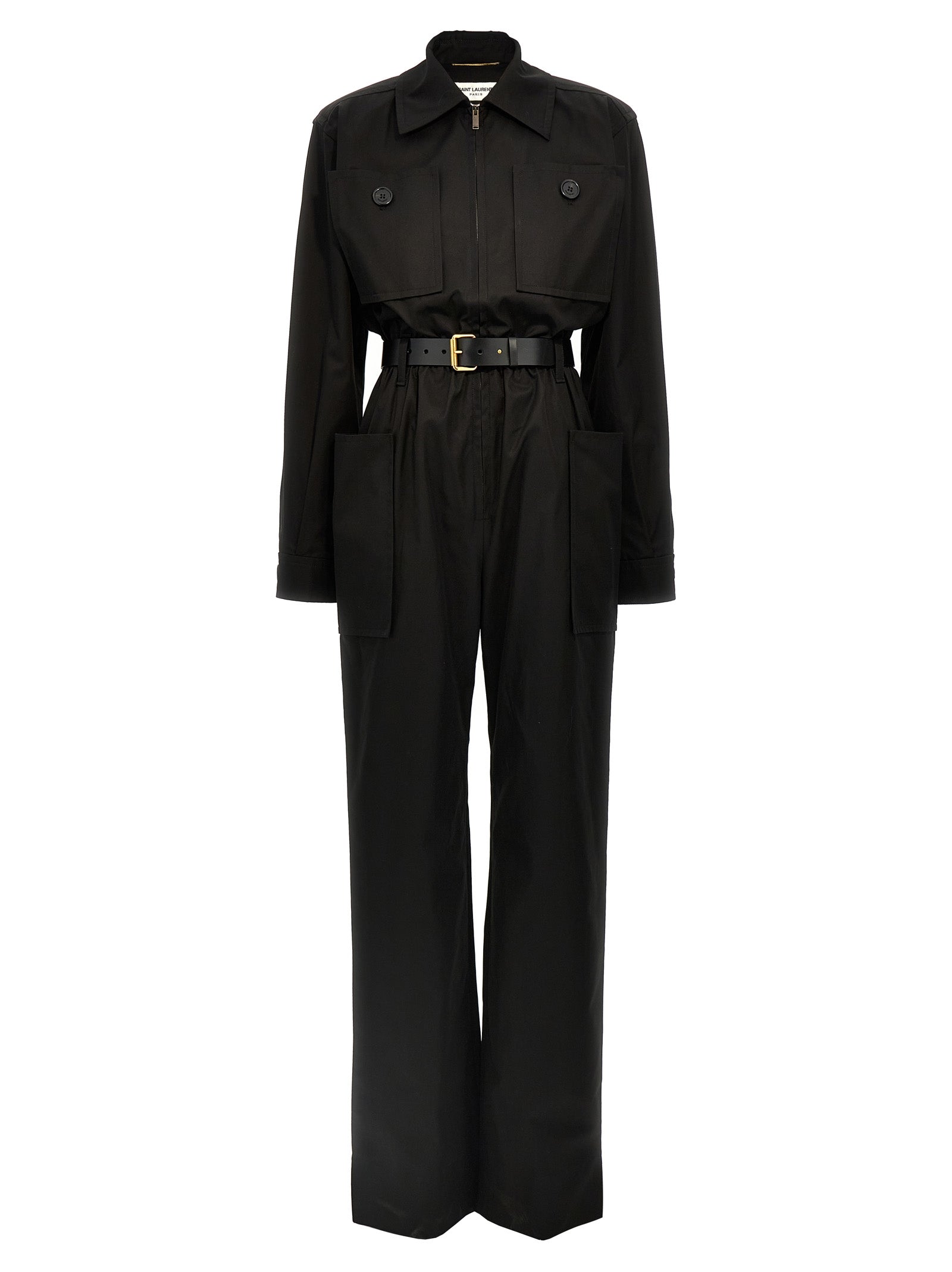 Saint Laurent One-Piece Belt Twill Suit