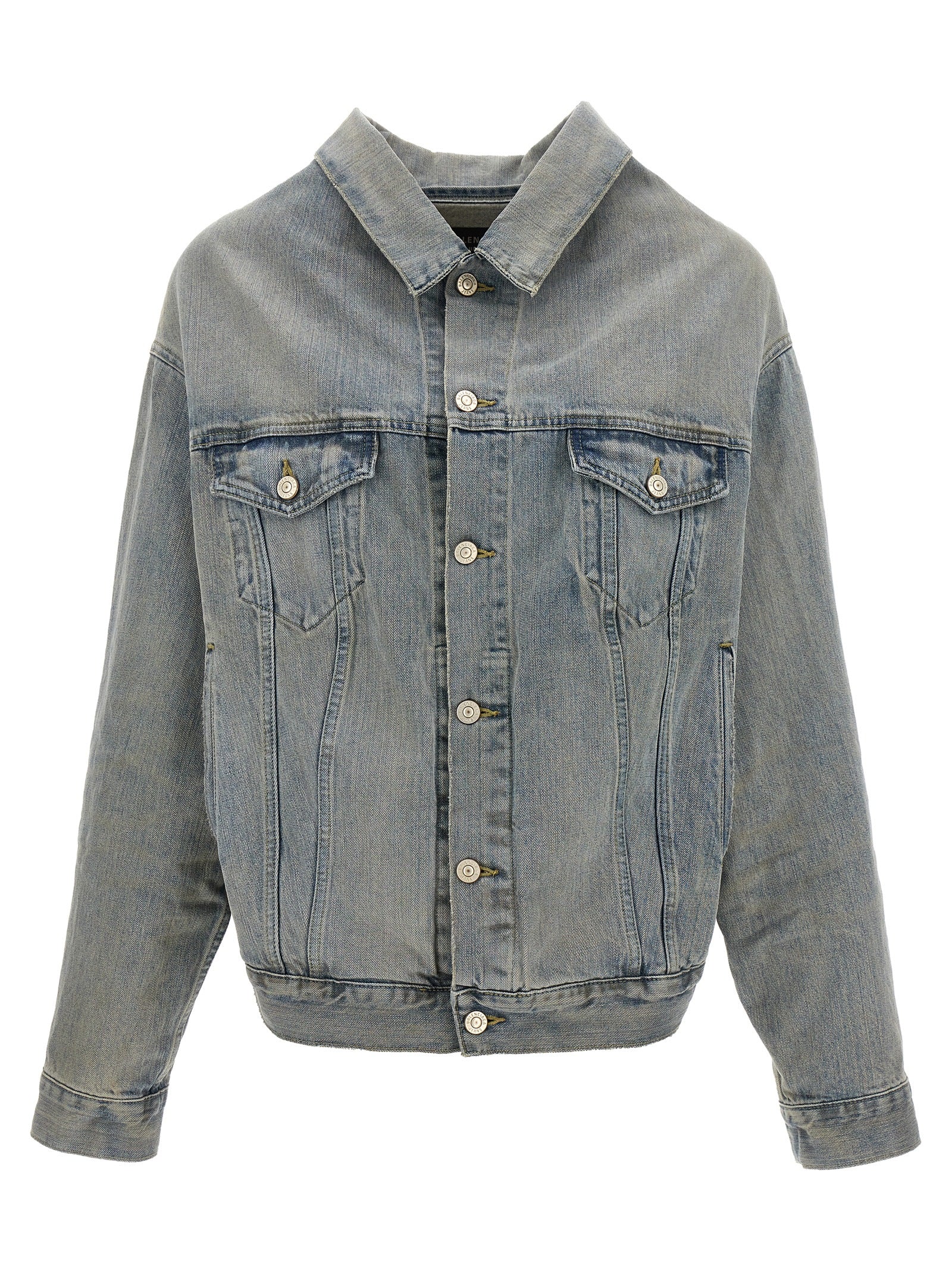 Balenciaga Off-The-Shoulder Denim Jacket