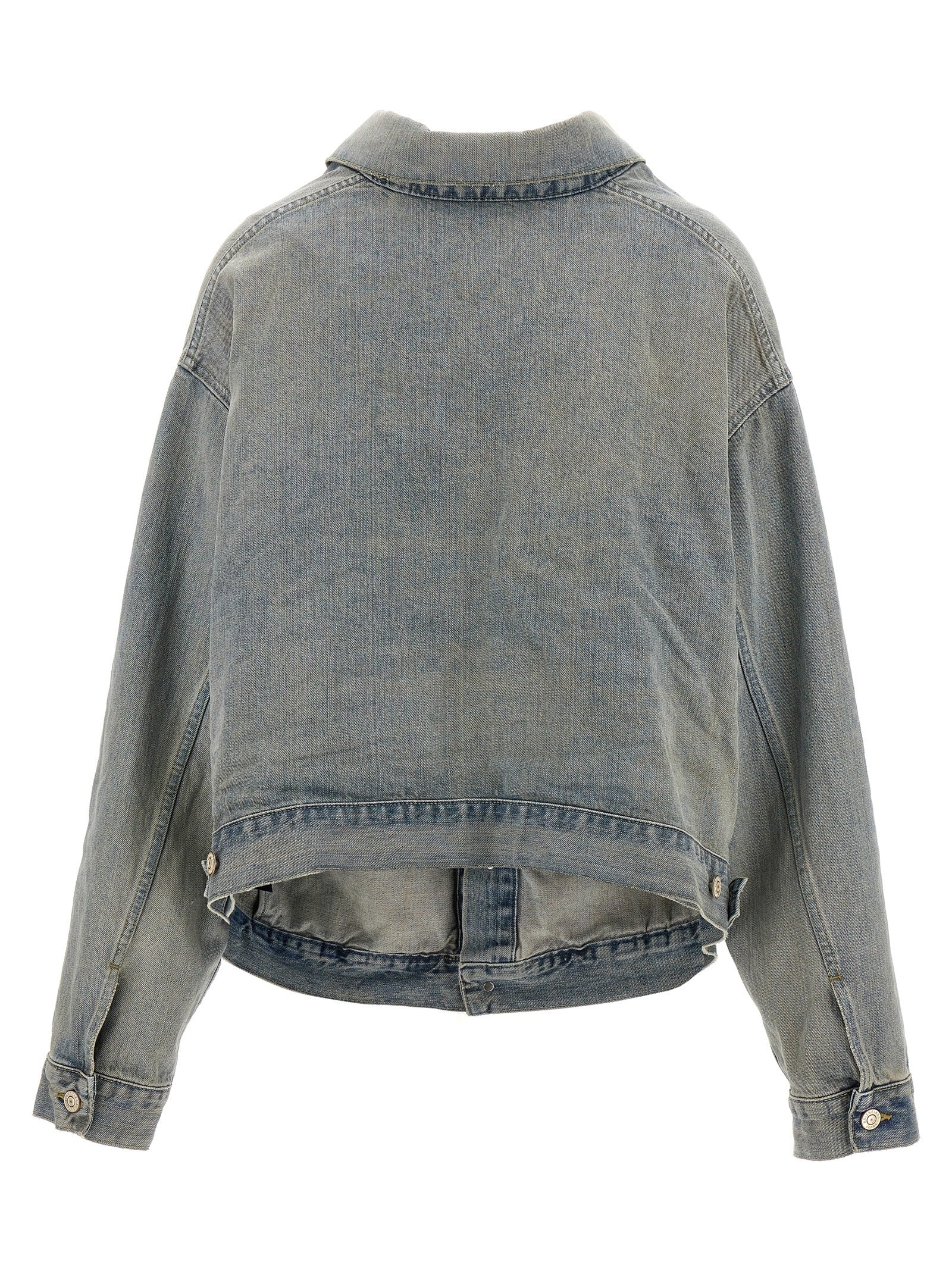 Balenciaga Off-The-Shoulder Denim Jacket