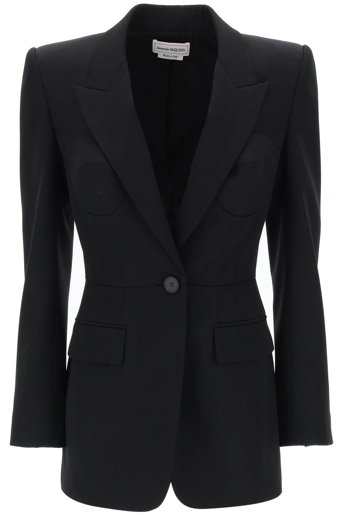 Alexander Mcqueen Fitted Jacket With Bustier Details