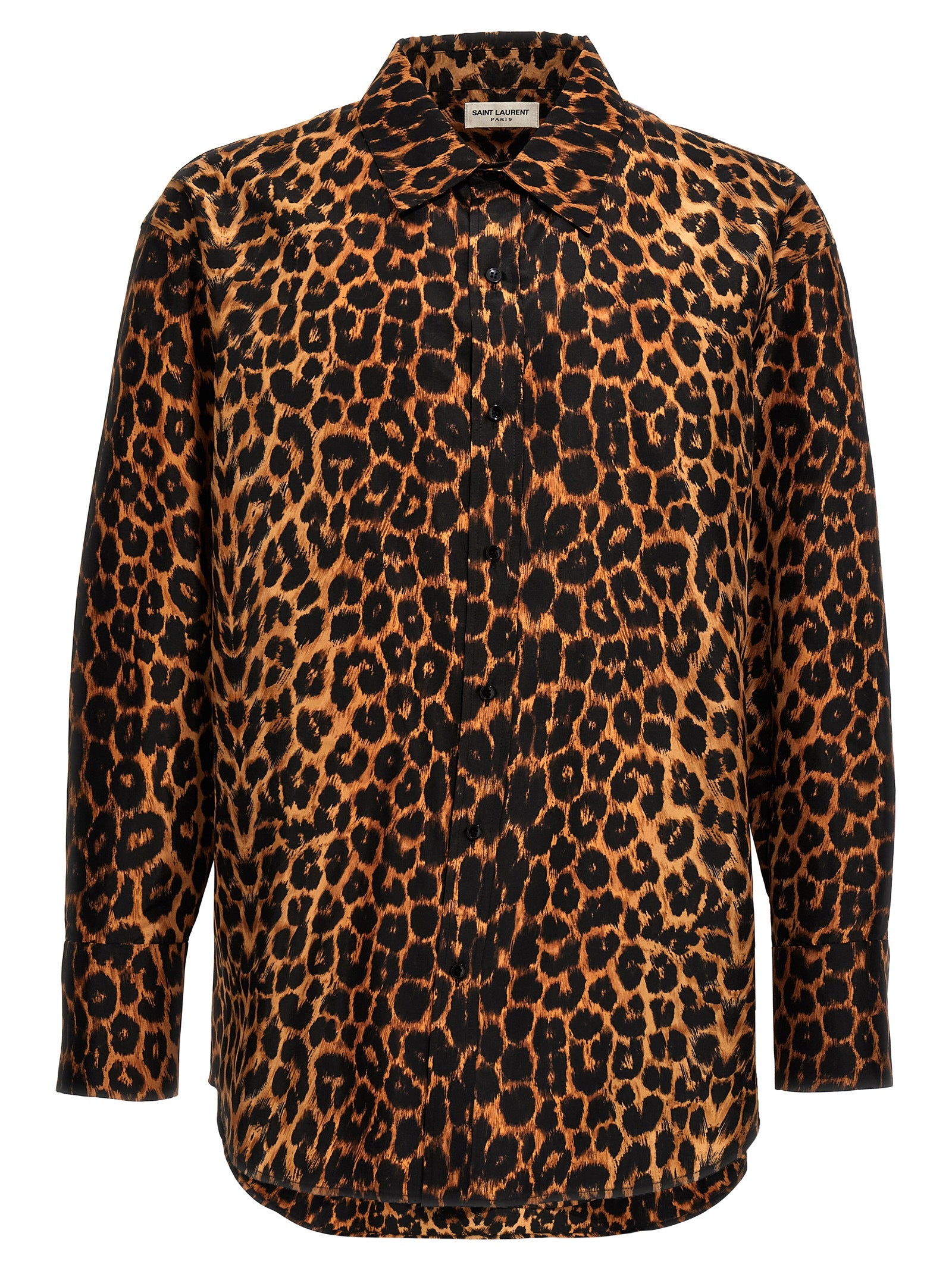 Saint Laurent Leopard Print Taffeta Shirt