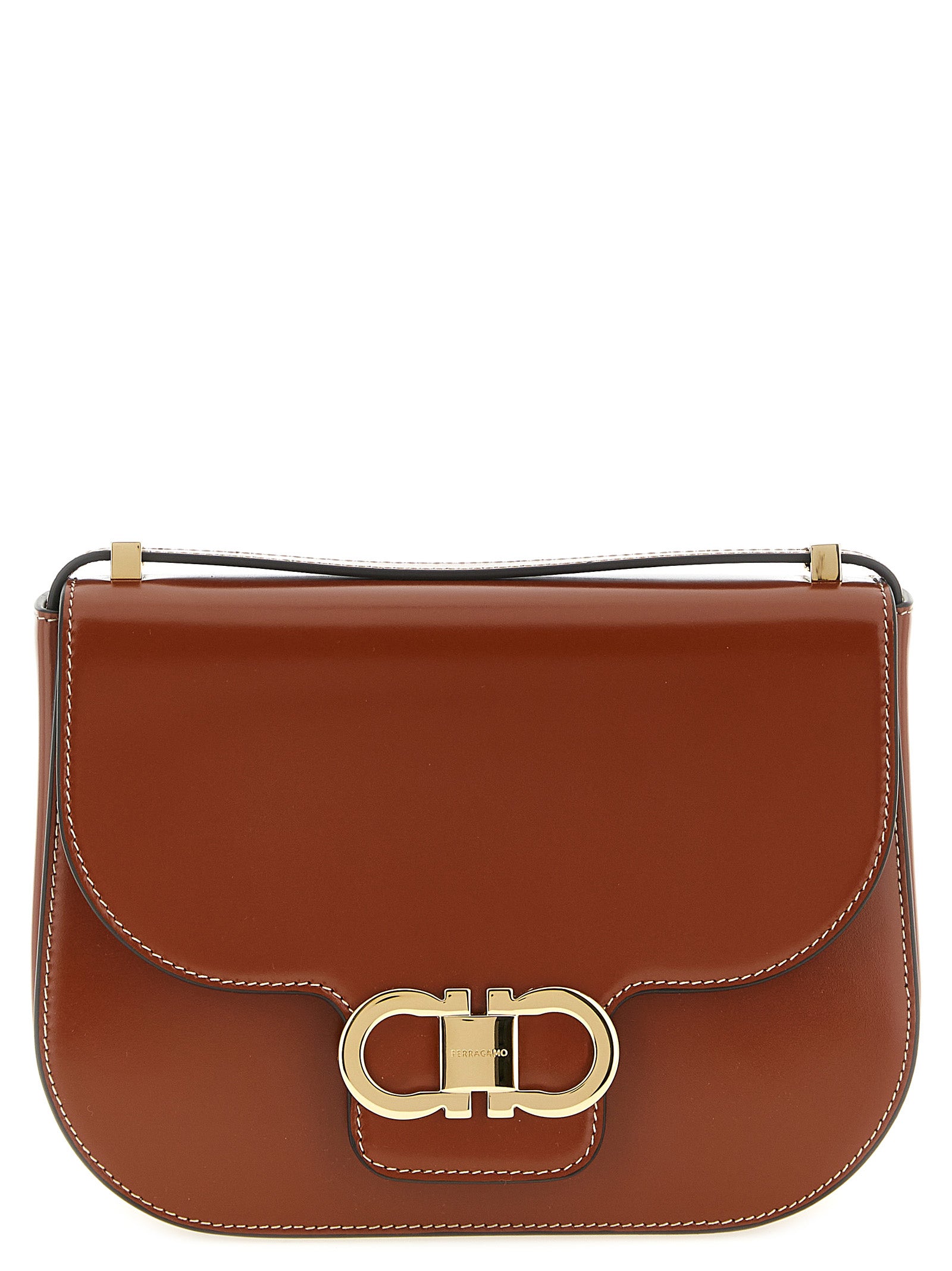 Ferragamo 'Double Gancini' Closure Shoulder Bag