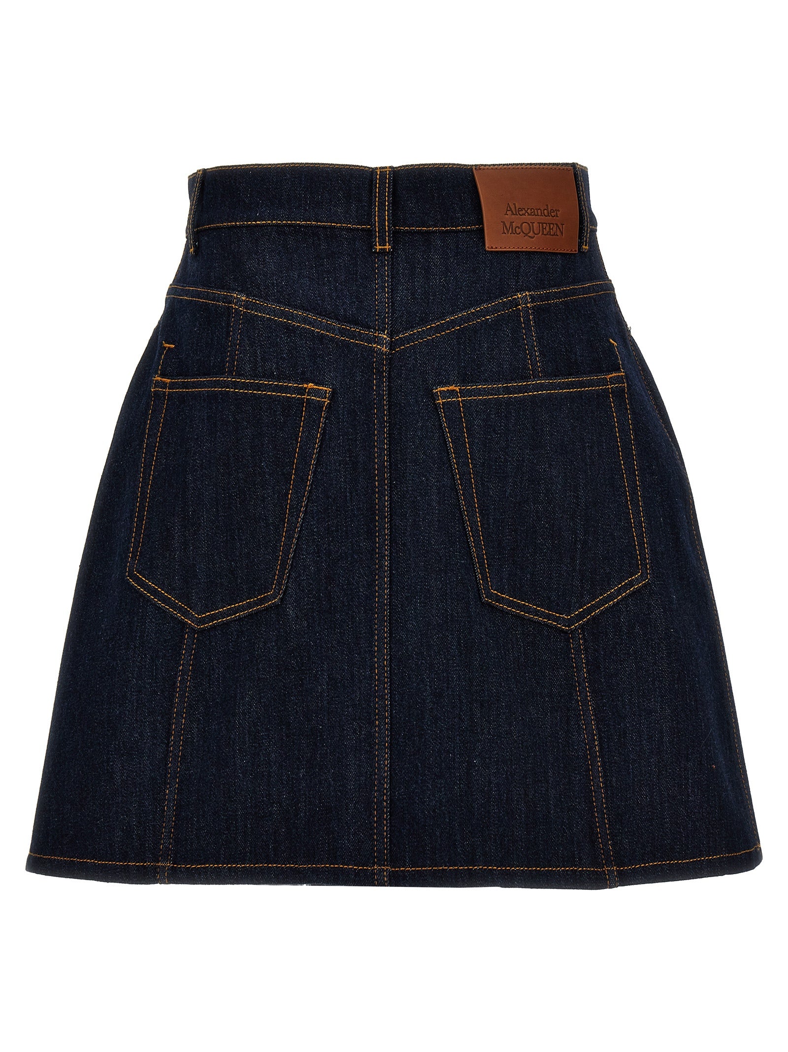 Alexander Mcqueen Lace-Up Denim Skirt