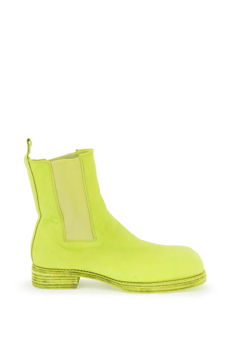 Guidi Leather Chelsea Ankle Boots Yellow