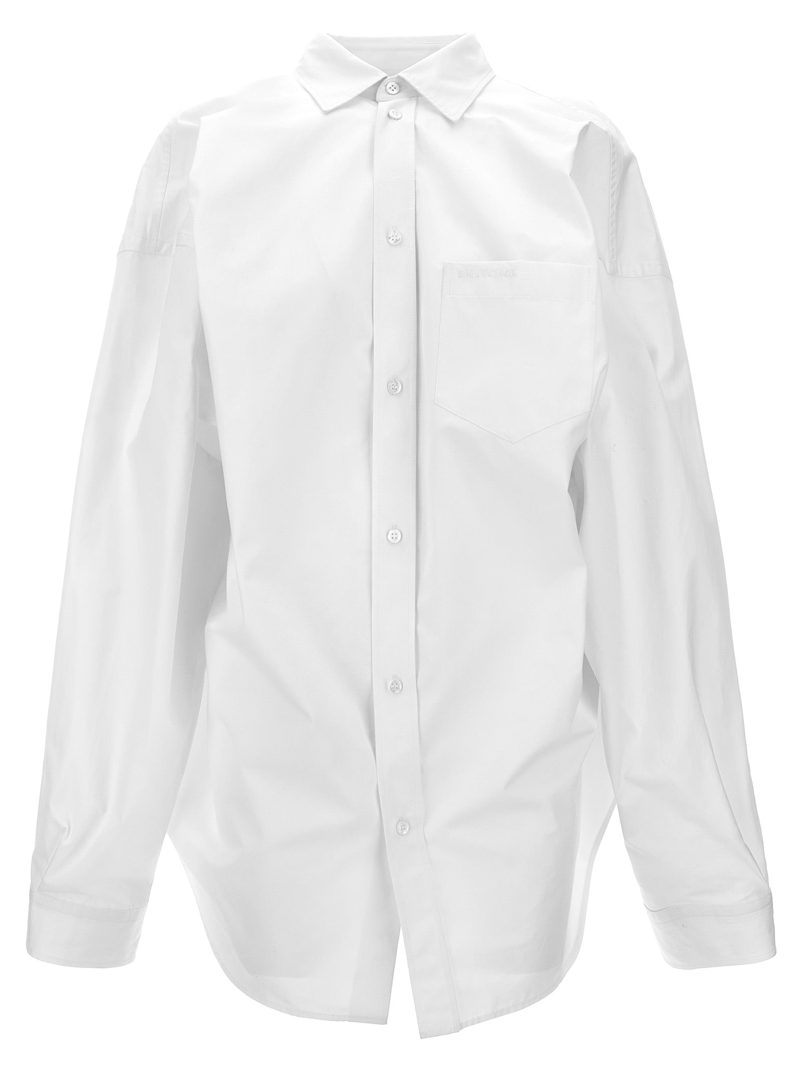 Balenciaga Asymmetric Shirt With Logo Embroidery