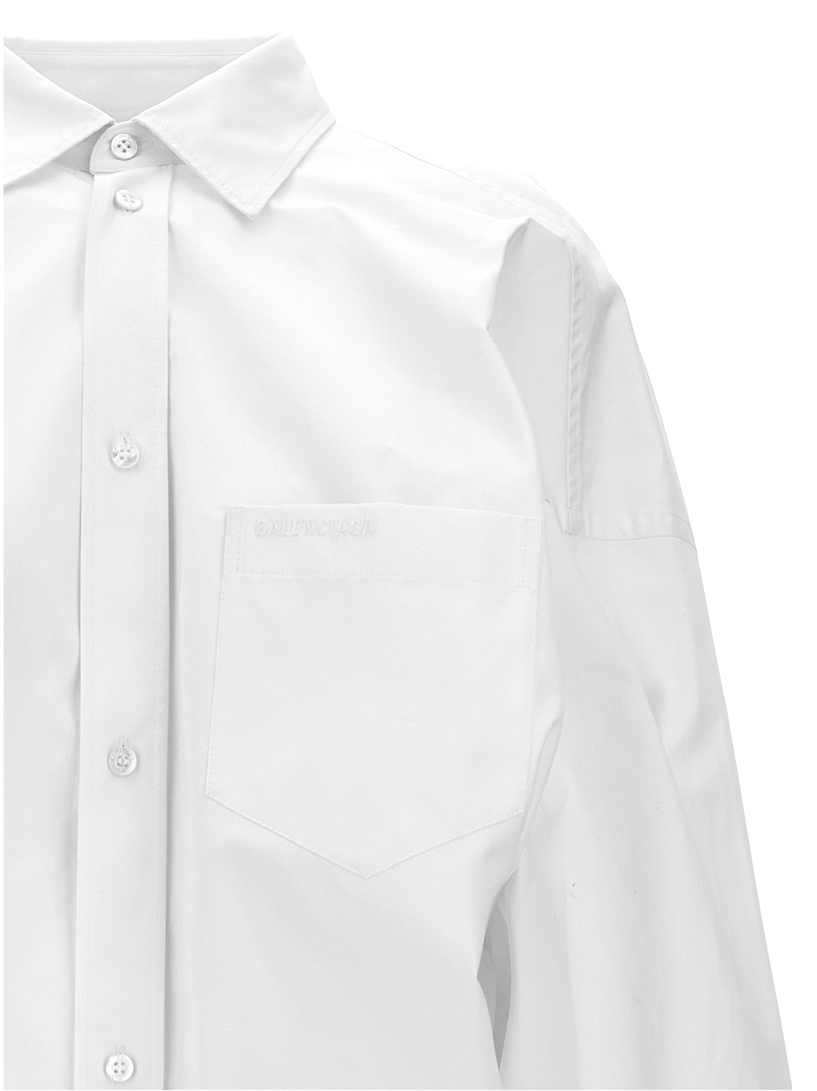 Balenciaga Asymmetric Shirt With Logo Embroidery