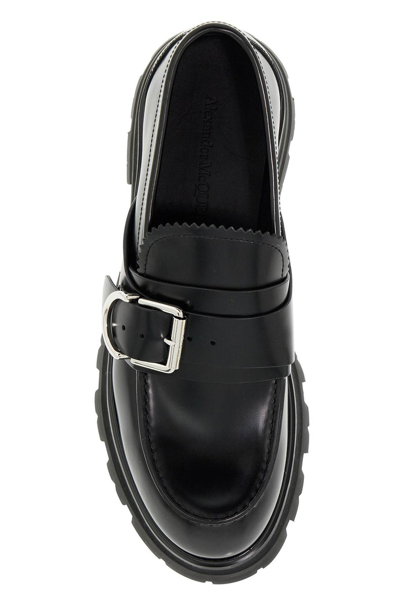 Alexander McQueen Brushed Leather Wander Loafers For Black