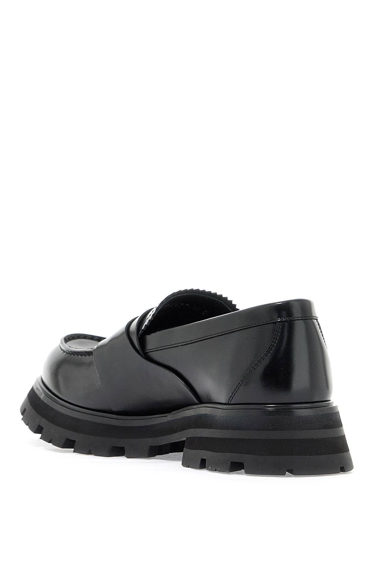 Alexander McQueen Brushed Leather Wander Loafers For Black