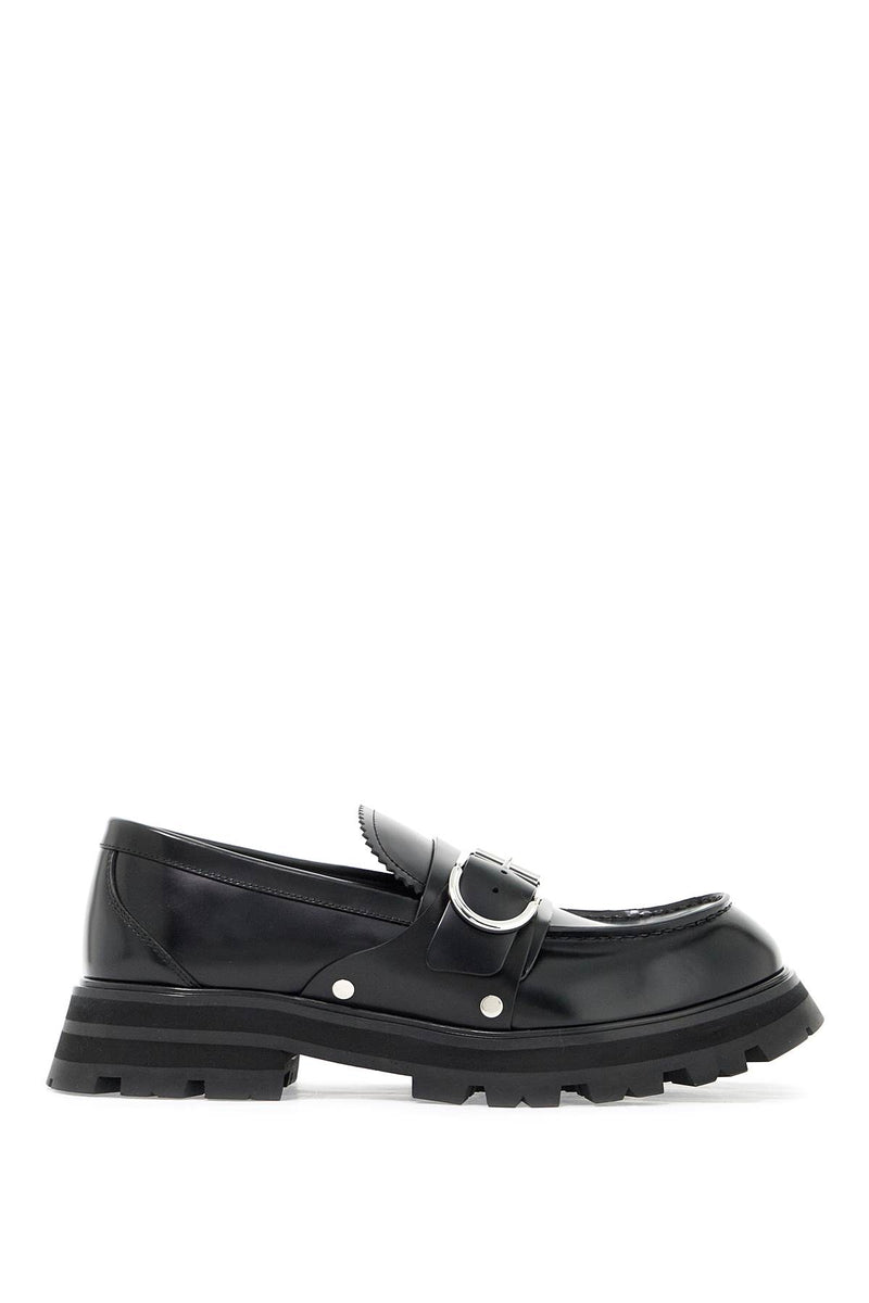 Alexander McQueen Brushed Leather Wander Loafers For Black