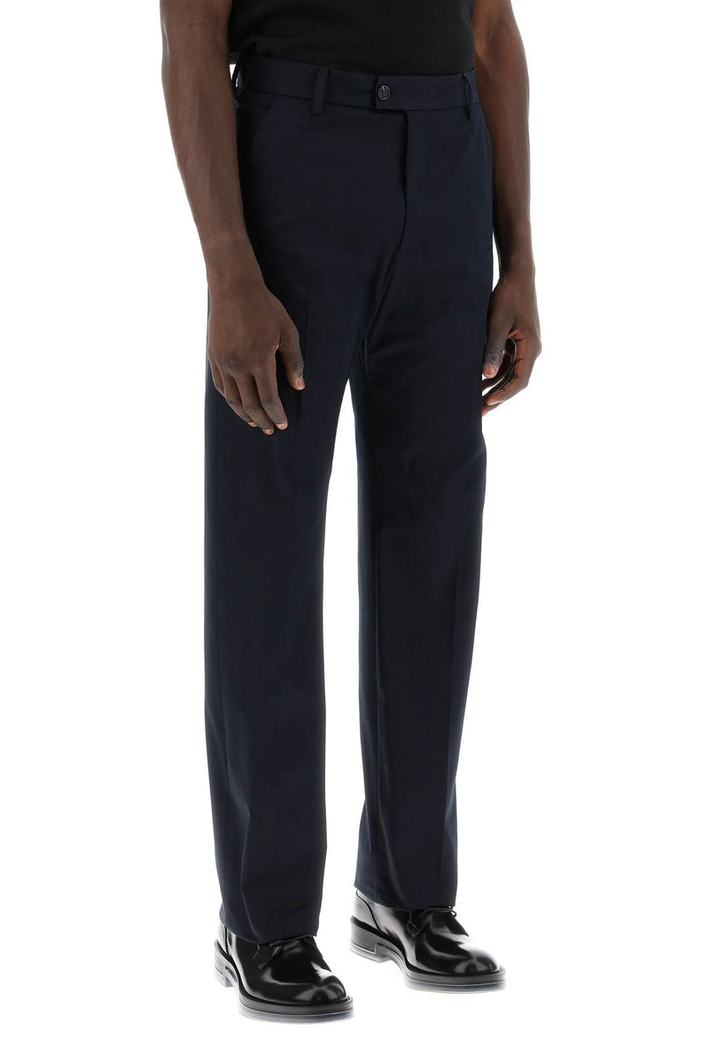 Alexander McQueen Chino Pants With Logo Lettering On The Blue