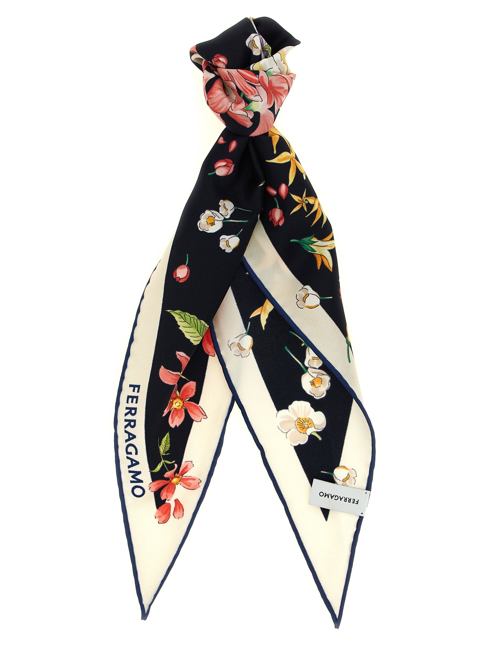 Ferragamo 'Primavera' Print Diamond Scarf