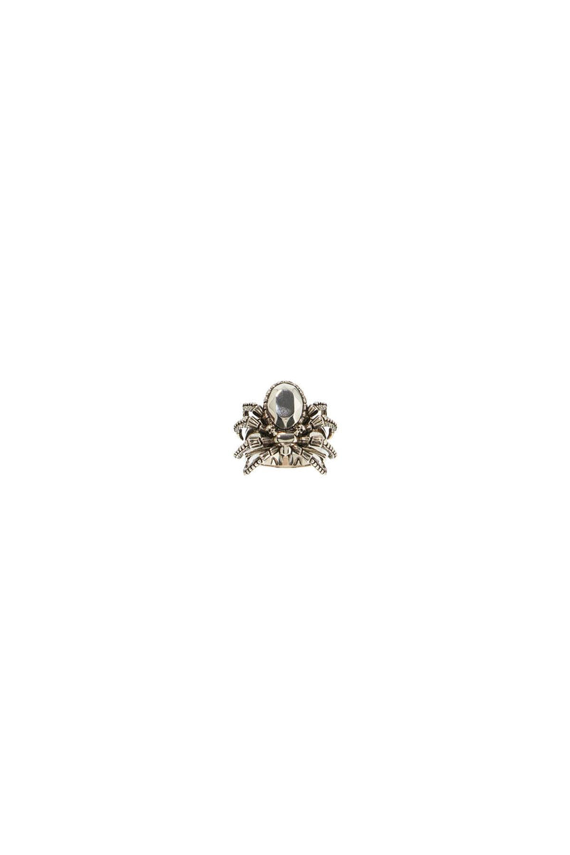 Alexander McQueen Antique Silver Spider Ring In Silver