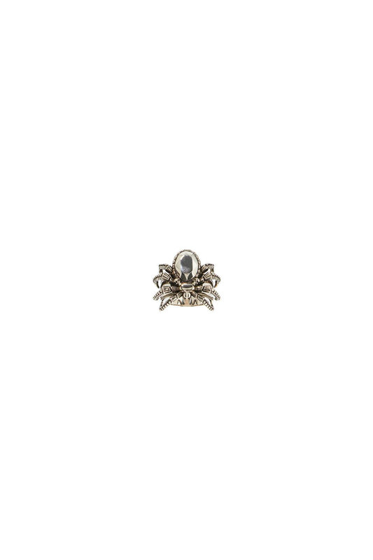 Alexander McQueen Antique Silver Spider Ring In Silver