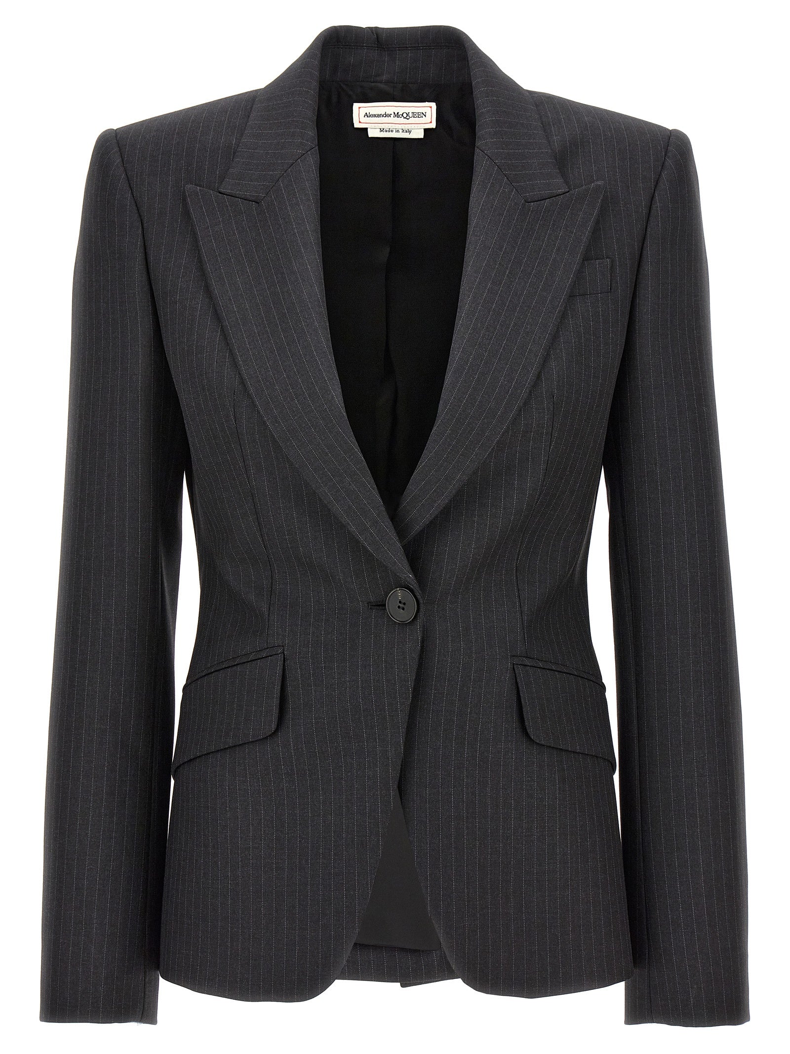 Alexander Mcqueen Single-Breasted Pinstripe Blazer