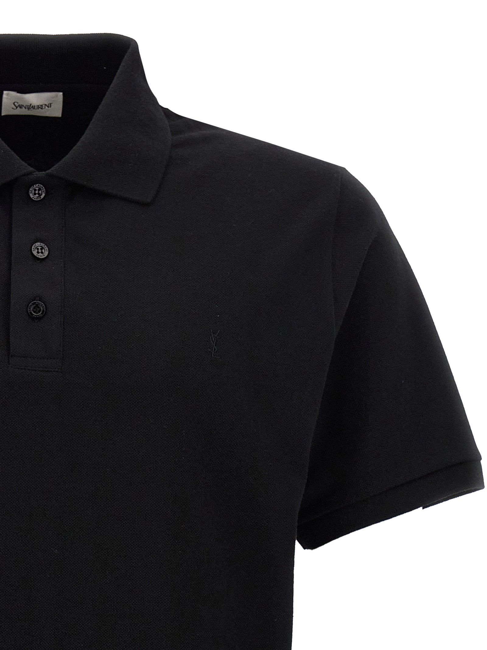 Saint Laurent Logo Embroidery Polo Shirt