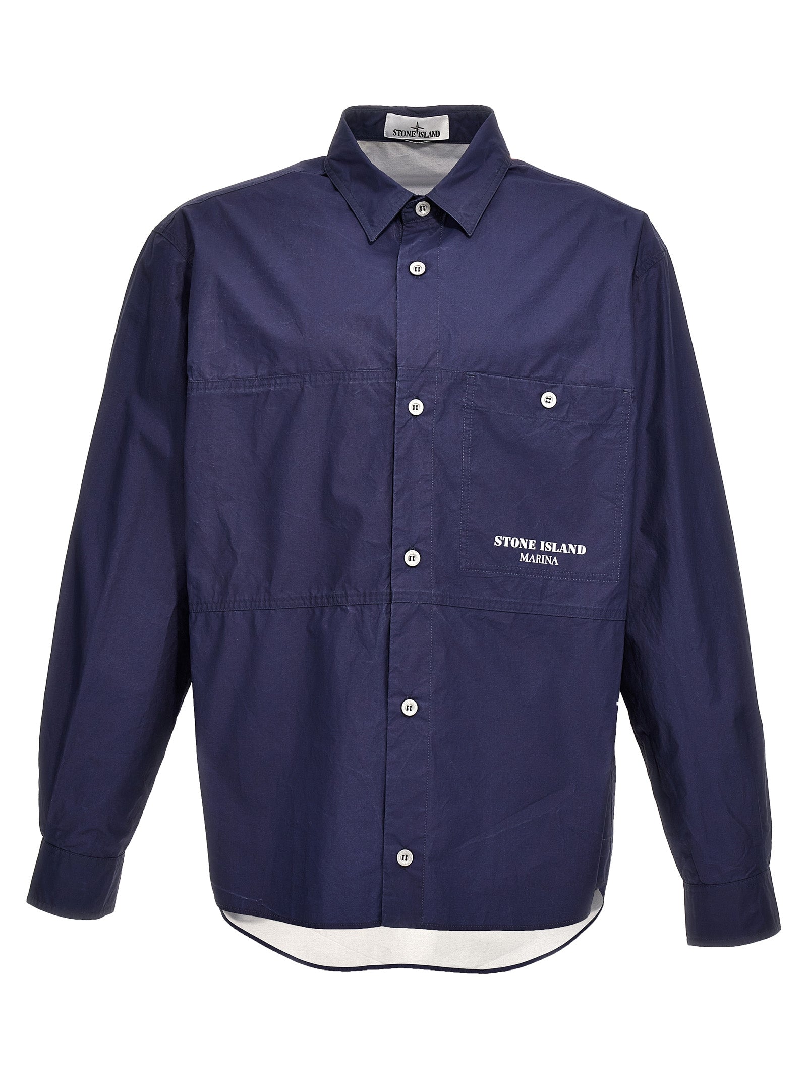 Stone Island Logo Print Overshirt