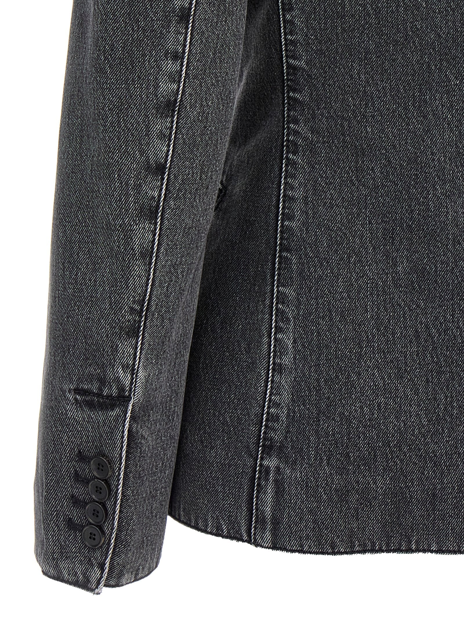 Alexander Mcqueen Deconstructed Denim Blazer