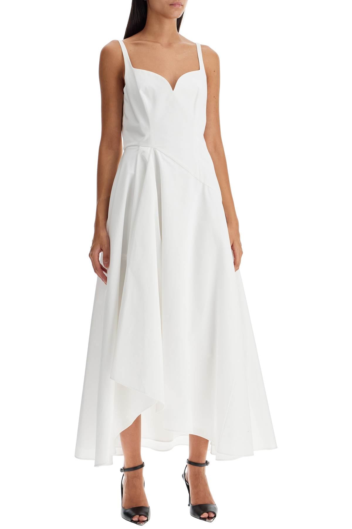 Alexander Mcqueen Midi Dress With Sweetheart Neckline