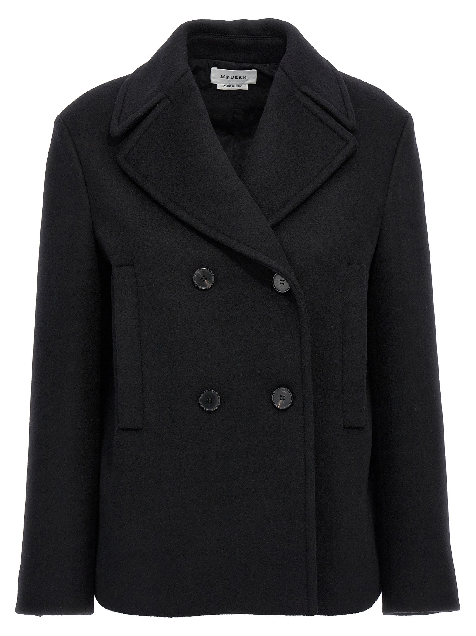 Alexander Mcqueen Felt Double-Breasted Coat