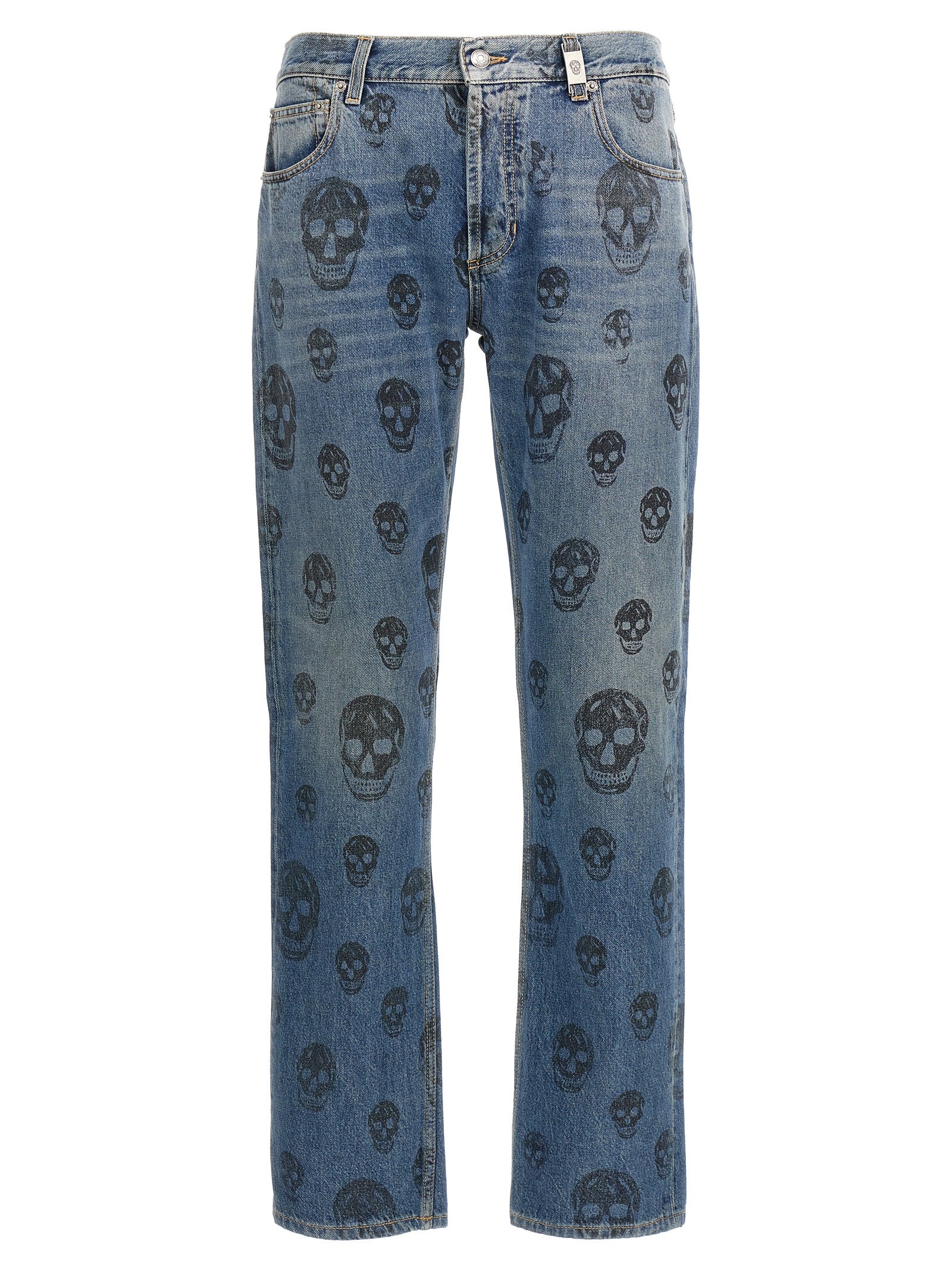 Alexander Mcqueen Skull Print Jeans