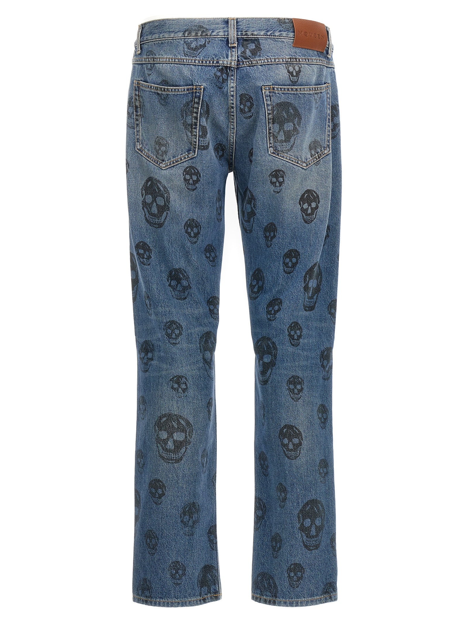 Alexander Mcqueen Skull Print Jeans