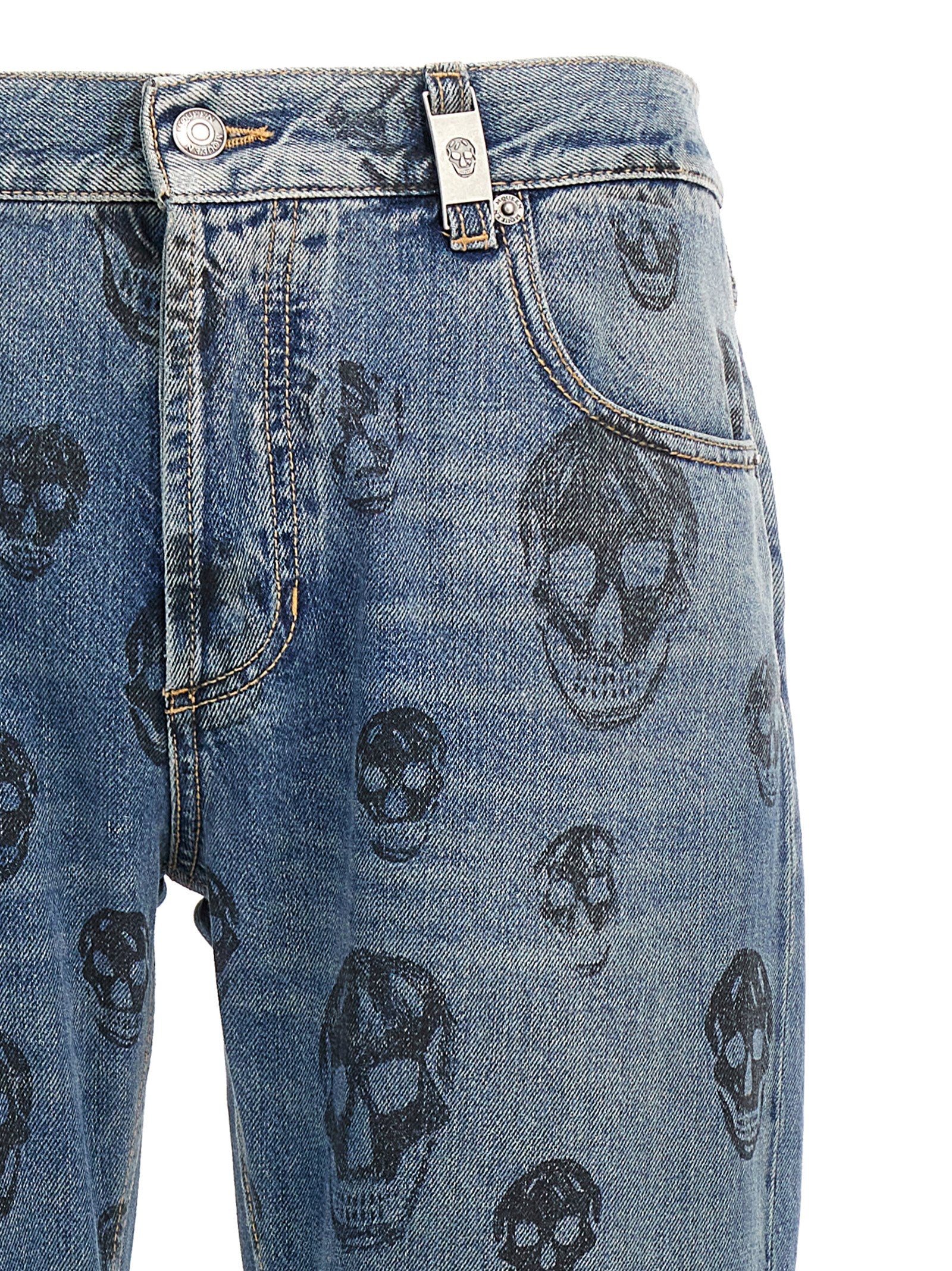 Alexander Mcqueen Skull Print Jeans