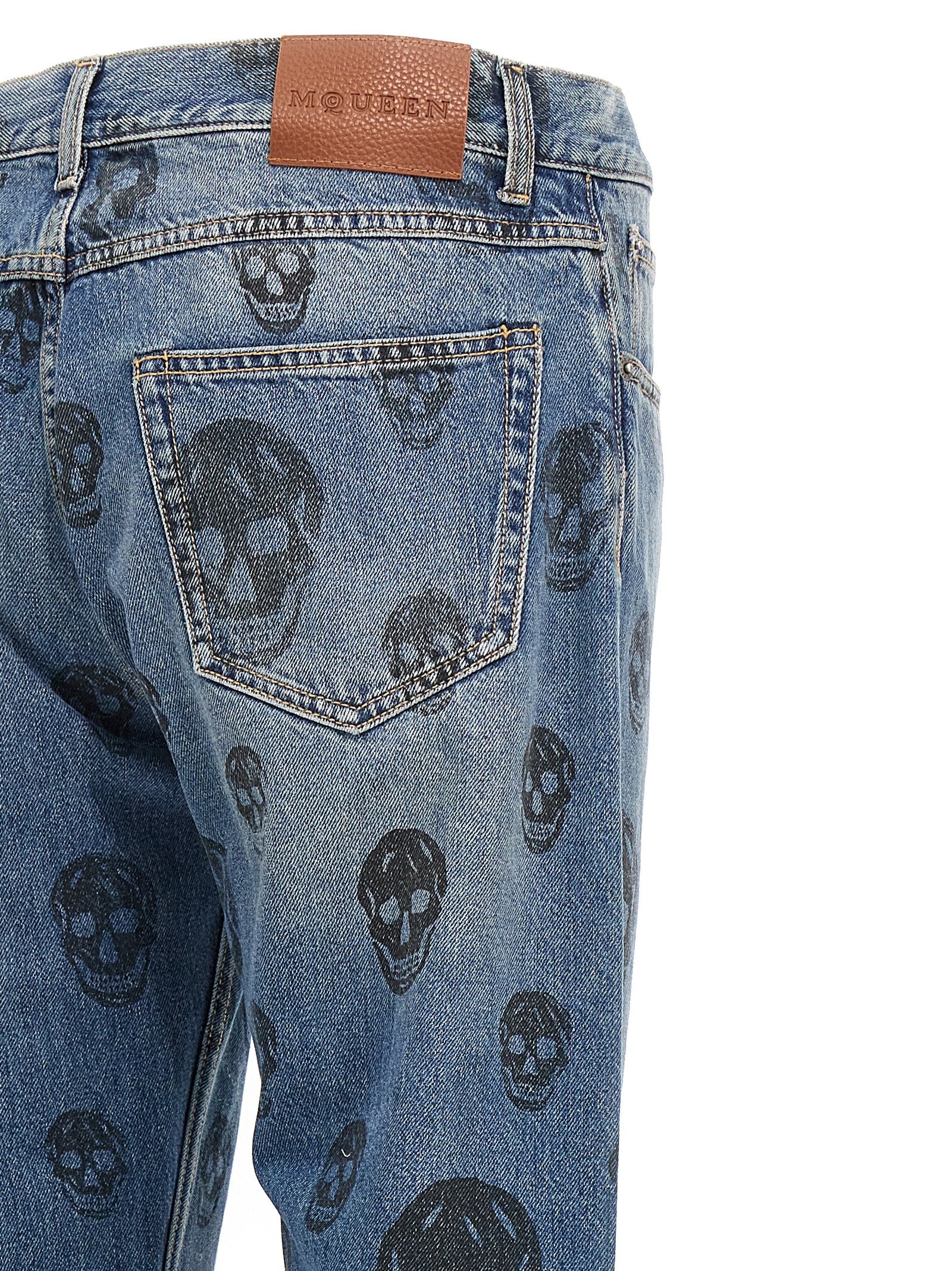 Alexander Mcqueen Skull Print Jeans