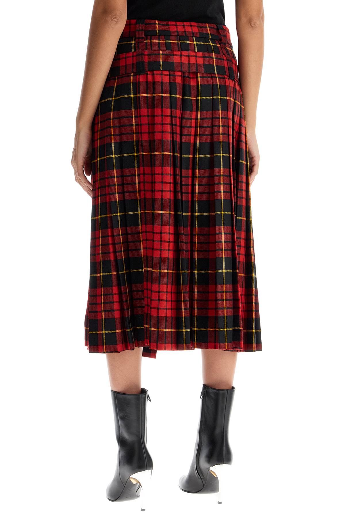 Alexander Mcqueen Plaid Pleated Skirt With