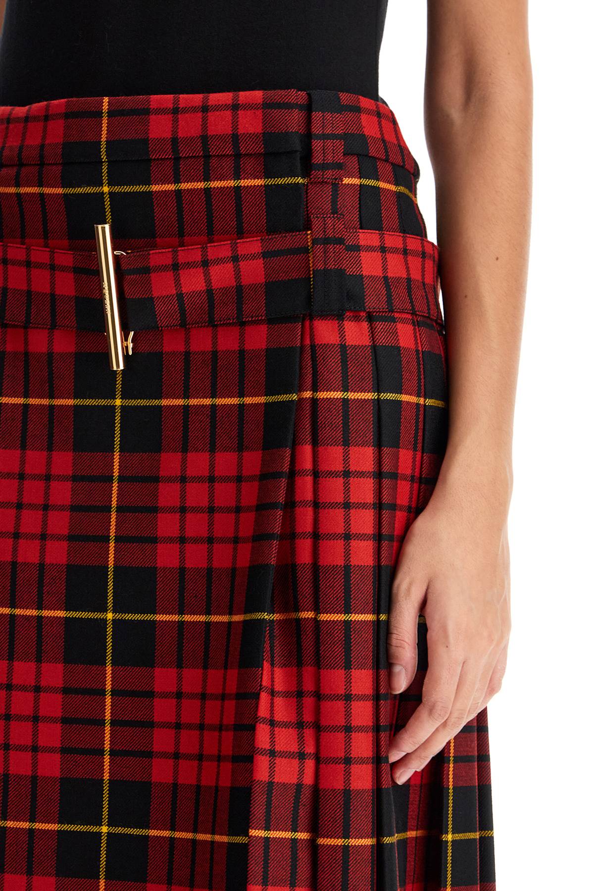 Alexander Mcqueen Plaid Pleated Skirt With